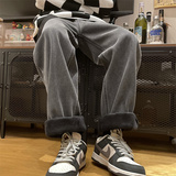 2025冬季加绒加绒加厚宽松直筒百搭牛仔裤805-KZ113-P60-控78，男装牛仔裤，星座809B（原星座805）