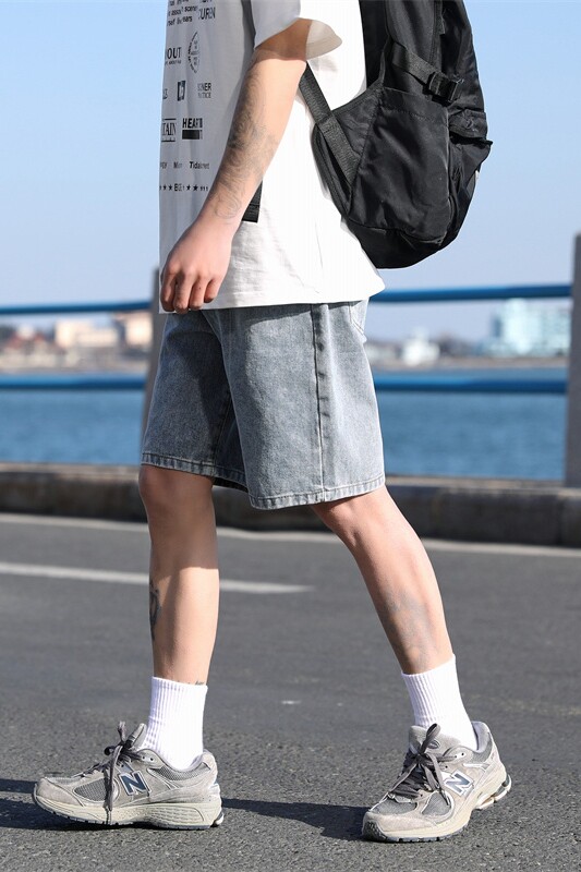 2025夏季新款！宽松直筒牛仔五分短裤809B-BK63-P40控58,男装牛仔裤,星座809B（原星座805）