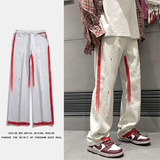 2025春季新款喷漆泼墨宽松直筒牛仔裤805-D19-P55控68，男装牛仔裤，星座809B（原星座805）