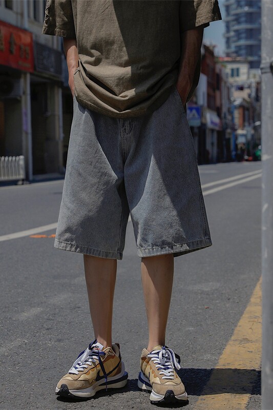 2023宽松牛仔裤夏季直筒六分裤韩版百搭阔腿裤809B-BK65-P40控55,男装牛仔裤,星座809B（原星座805）