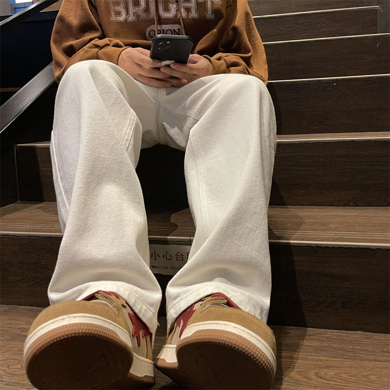 2025秋季新款！宽松直筒牛仔裤纯色裤子805-KZ105-P48控68,男装牛仔裤,星座809B（原星座805）