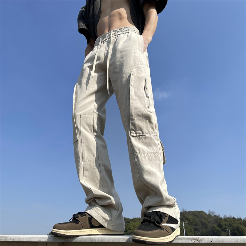 2025春季新款！帅气宽松直筒阔腿工装长裤809B-D81-P65控88,男装工装外套,星座809B（原星座805）