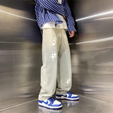 2025春季渐变印花宽松直筒牛仔裤805-D21-P55控68，男装牛仔裤，星座809B（原星座805）