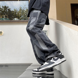 2025春季新款宽松直筒提花工艺牛仔裤805-D27-P55控68，男装牛仔裤，星座809B（原星座805）