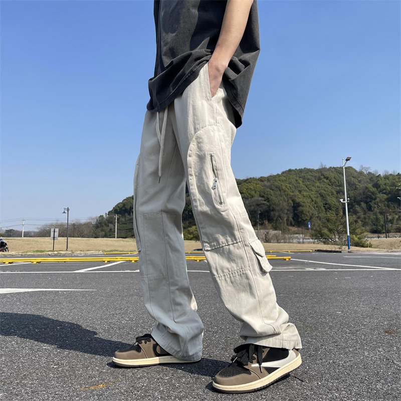 2025春季新款！帅气宽松直筒阔腿工装长裤809B-D81-P65控88,男装工装外套,星座809B（原星座805）