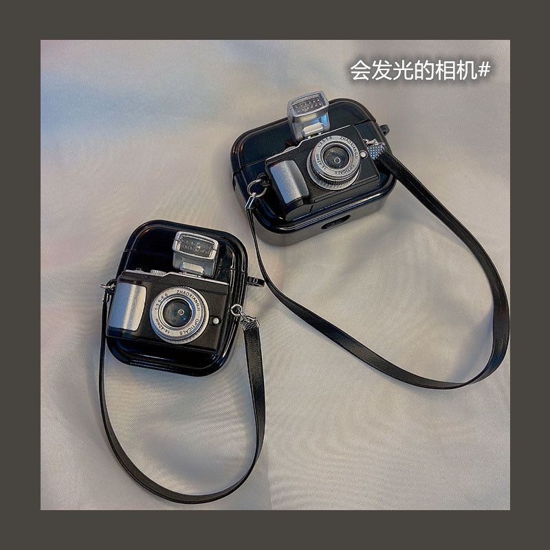 创意发光相机airpods1/2代保护套适用Pro苹果3无线耳机壳个性软壳,3C数码配件,耳机保护套,淘宝优惠券,粉丝福利购,淘宝优惠卷