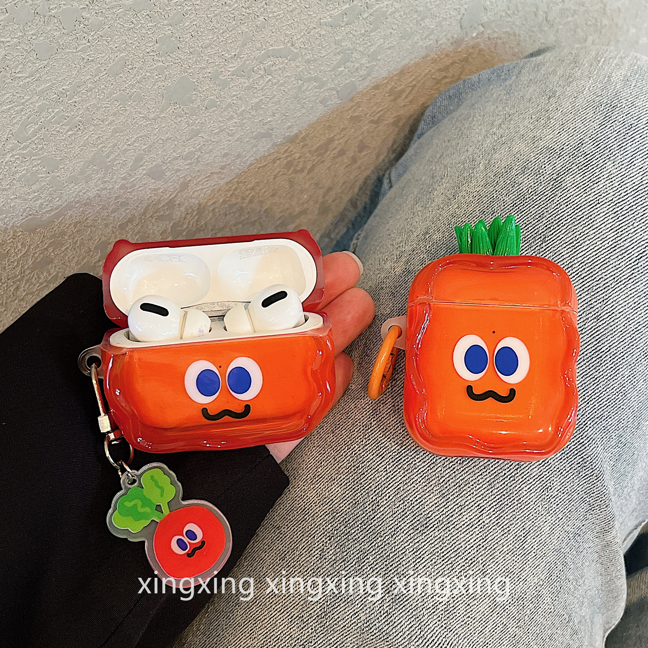 适用airpods保护套胡萝卜表情