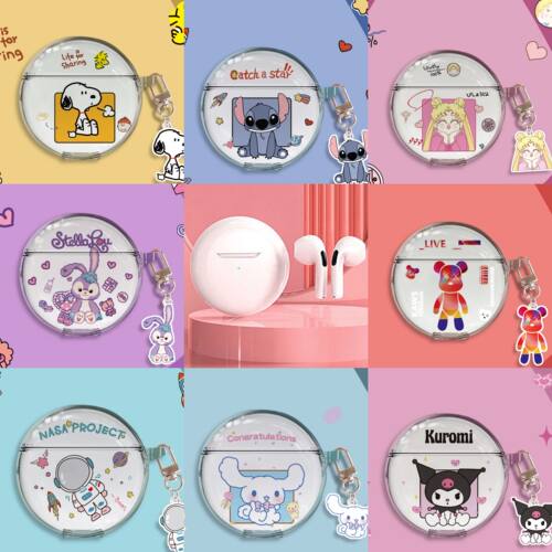 可爱卡通Pro6保护套适用圆形pro6蓝牙无线耳机壳J6透明防摔软壳潮