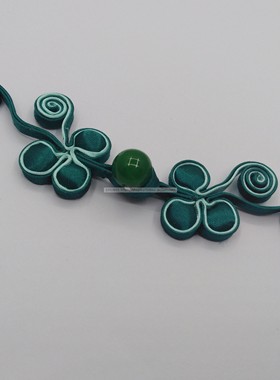 DK12 硬边棉芯盘艺花手工艺品质盘扣唐装旗袍扣蓝绿色等支持定做