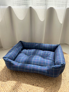 包邮四季通用狗窝 小型犬夏季薄款泰迪狗窝垫子 蓝色方形耐脏猫窝