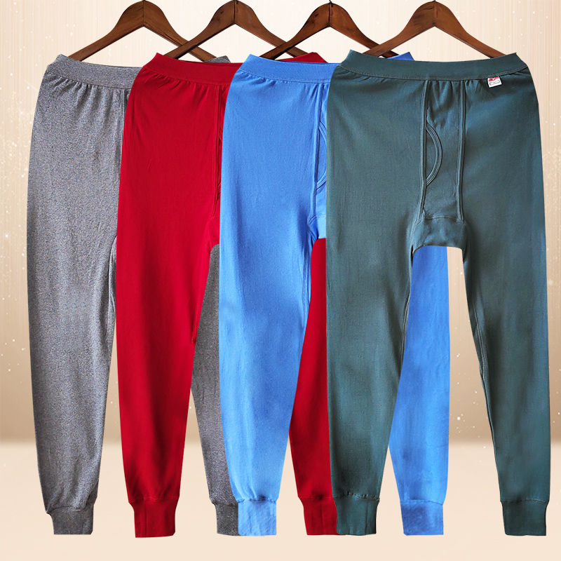 中老年纯棉秋裤男士单棉毛衬春秋