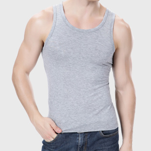 青年中老年莱卡棉男士 纯棉运动修身 背心 本命年大红背心男 2件装