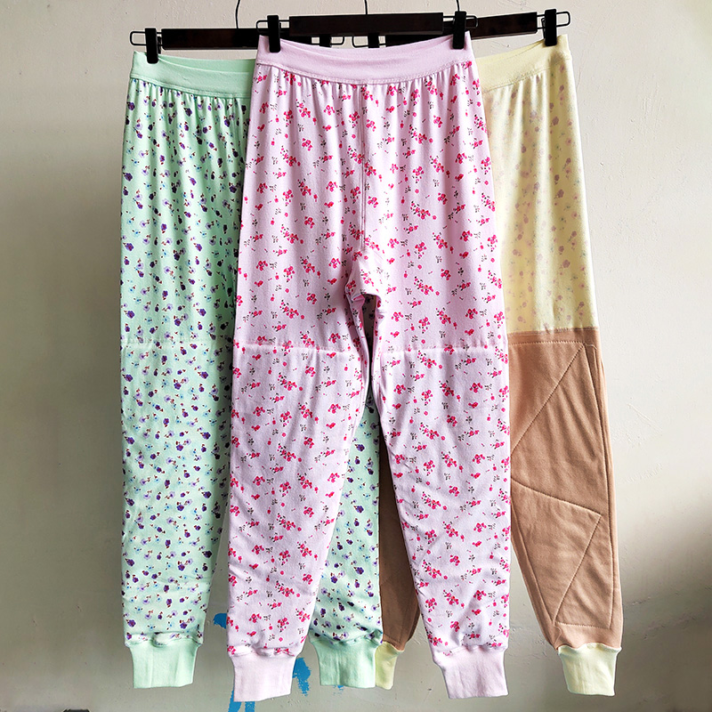 加长护膝秋裤女士纯棉中老年宽松大码秋冬季厚款保暖衬裤棉毛线裤