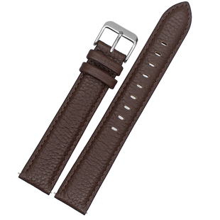 加长男款表带真皮手表带牛皮表链防水代用天梭DW浪琴黑色棕色20mm