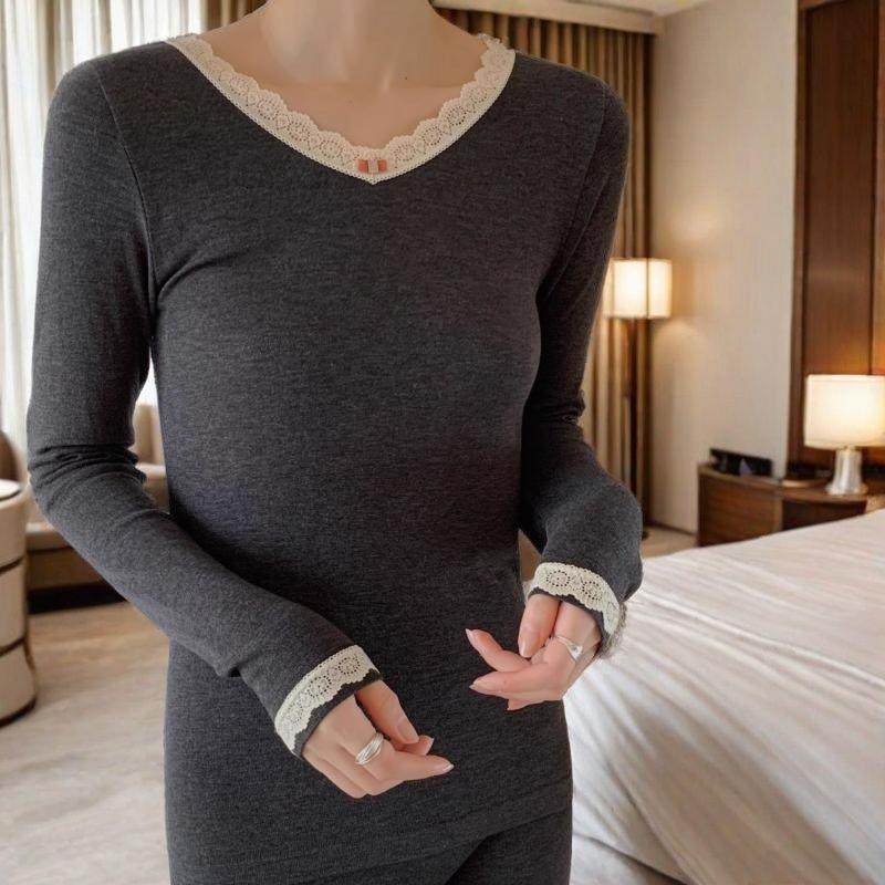 无痕保暖内衣2025年新款女士薄款德绒发热打底秋衣秋裤两件套装冬,女士内衣/男士内衣/家居服,睡衣/家居服套装,淘宝优惠券,粉丝福利购,淘宝优惠卷