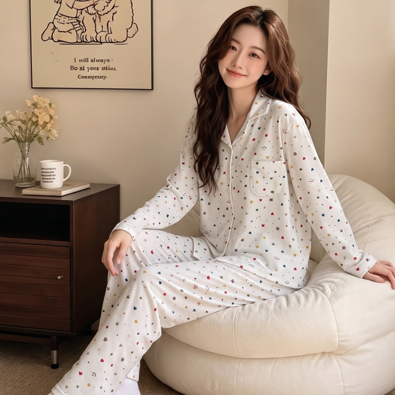 睡衣女秋冬季长袖保暖自发热德绒加厚可爱卡通学生宿舍家居服套装