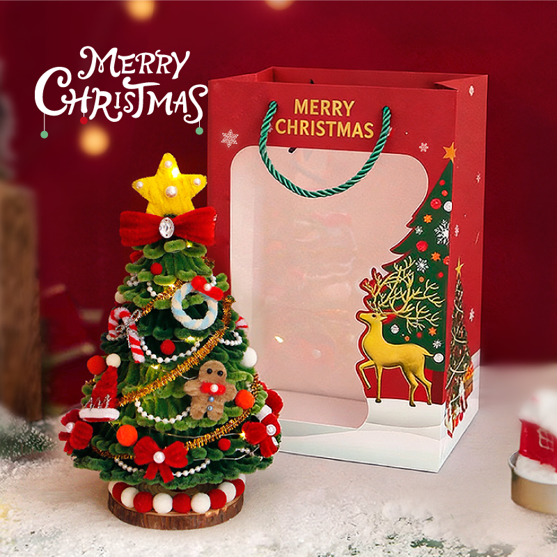 【圣诞节diy礼物】扭扭棒手工diy材料包简单手工制作发光节日礼物