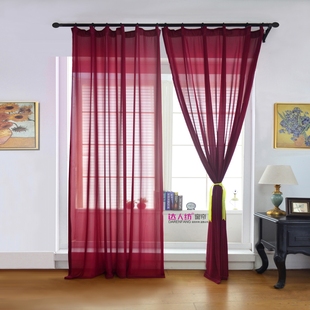 摄影背景服装店橱窗酒红色透明雪纺窗纱酒店公寓茶馆会所纱帘窗帘