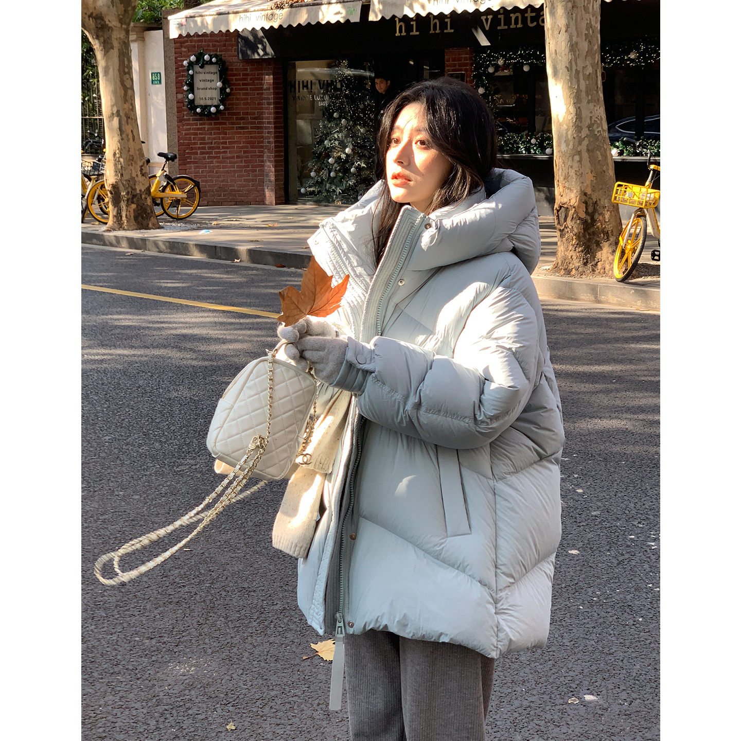 爆款连帽90%白鸭绒韩式长袖