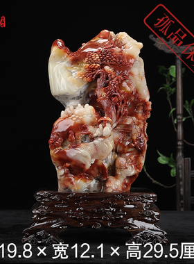 《鸿运当头》寿山老性结晶芙蓉石 摆件手工雕刻 送礼收藏难得大料
