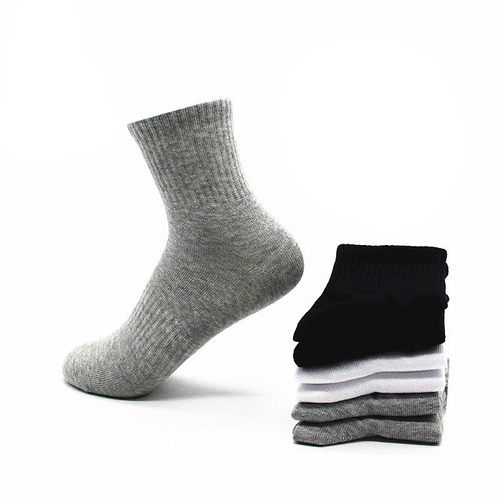 潮女士休闲青年吸汗学生纯色棉袜