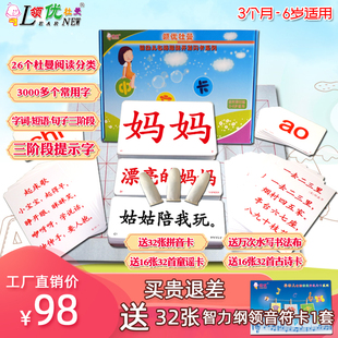 领优杜曼早教闪卡中文卡宝宝幼儿全脑识字右脑开发训练大卡片全套