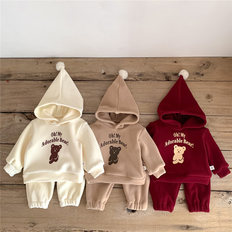 秋冬季洋气红色外套加绒新年套装