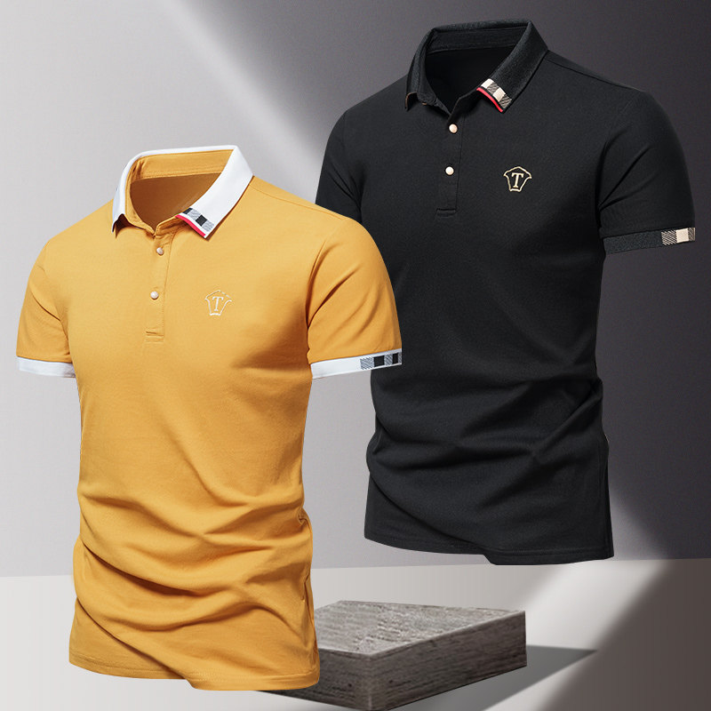 男士短袖t恤翻领夏季新疆棉有领上衣纯棉修身保罗POLO衫反季促销