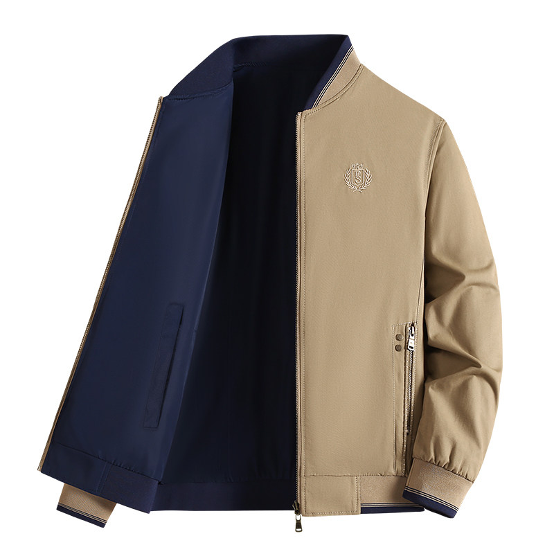 纯棉立领修身夹克男士春秋短款工装休闲外套型男帅气韩版jacket潮