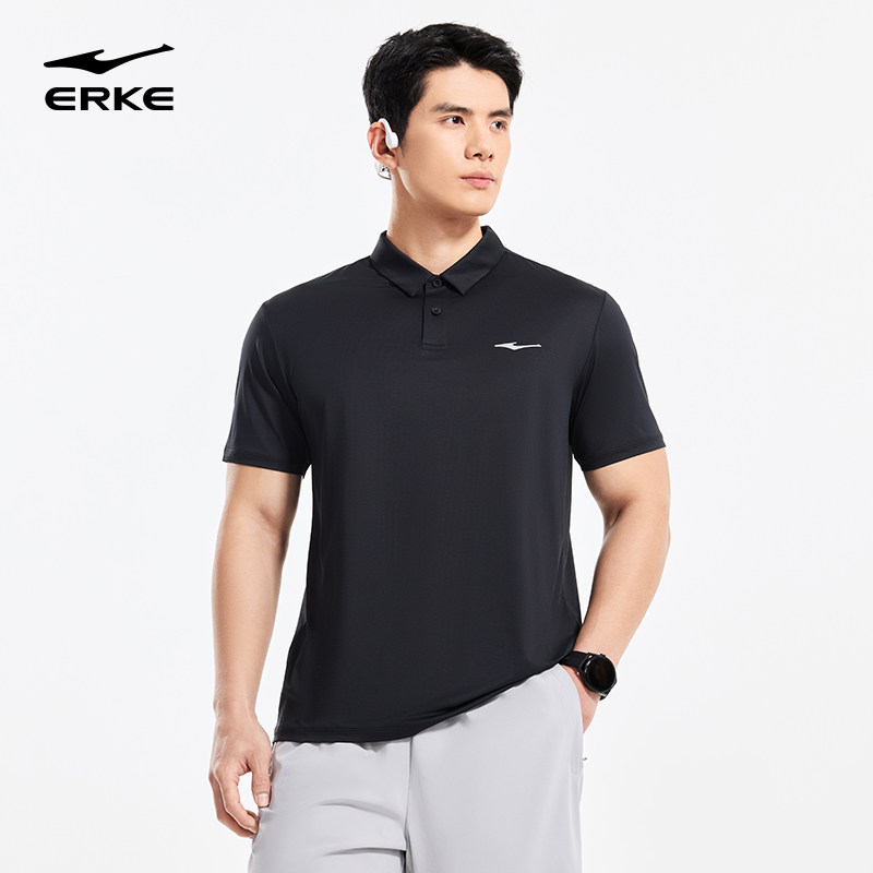 鸿星尔克polo衫男速干冰丝运动休闲t恤2026夏季新款上衣男装短袖
