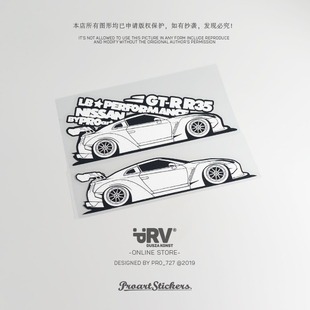 PRV®原创JDM系列 GTR R35 LB Performance-LibertyWalk 反光车贴