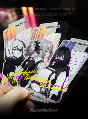 PRV®原创2024 机能风少女镭射车贴二次元老婆贴 防水镭射贴纸