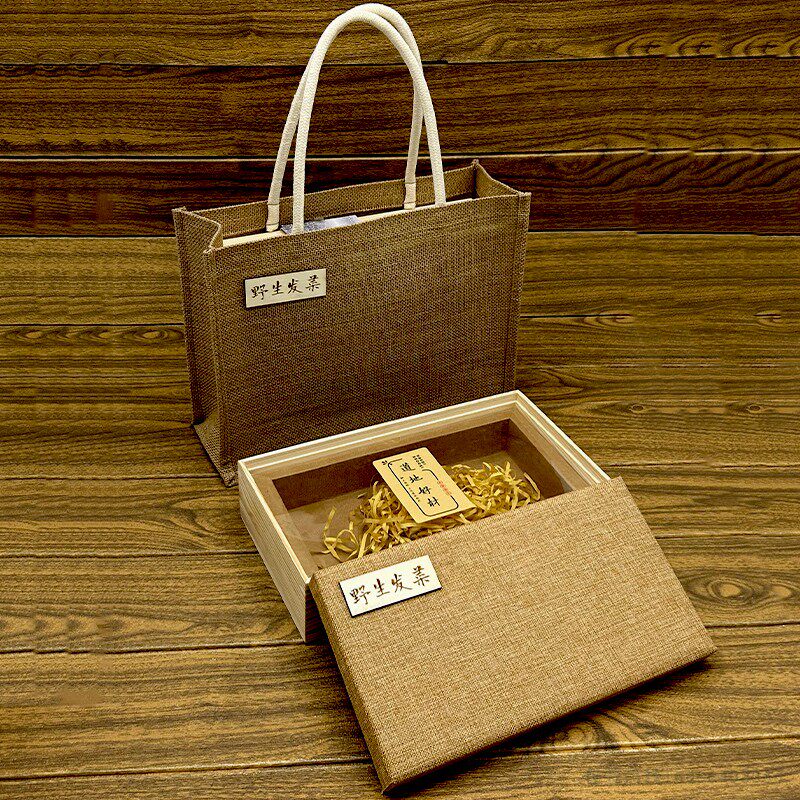 发菜发财菜龙须菜丝包装盒礼品盒定制天然盒子精美高档手提袋空盒