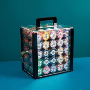箱加厚亚克力透明筹码 德州筹码 架手提筹码 箱10个筹码 箱 盒1000片码