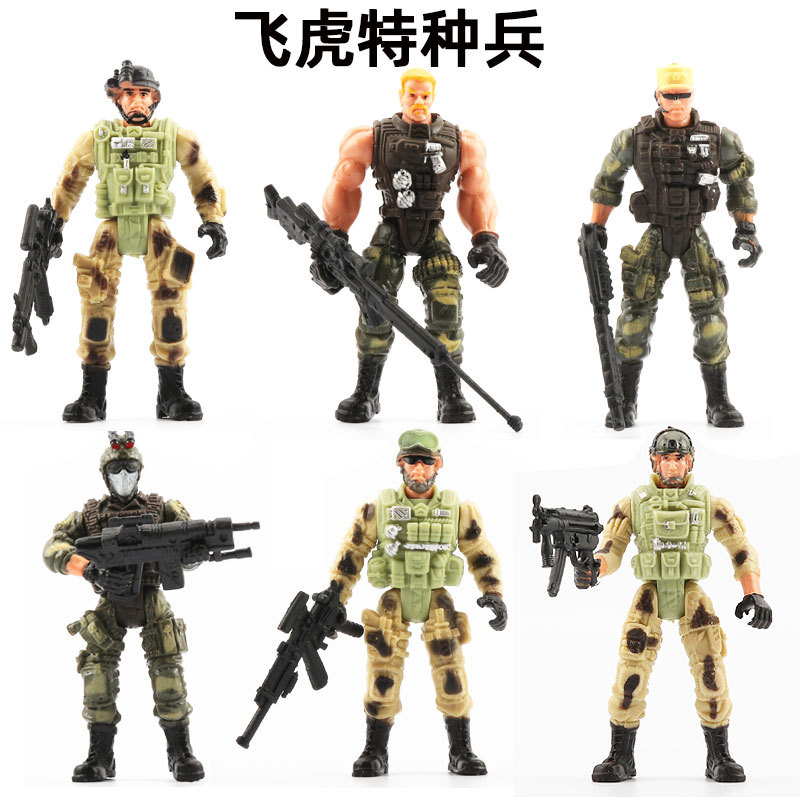 10cm军警人偶模型，特警士兵