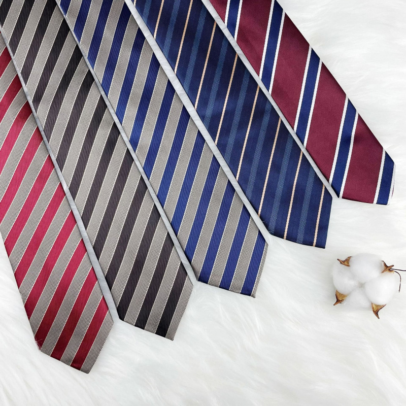 赤绀金红色条纹手打领带jk女懒人免打学院风vintage 休闲百搭DK潮