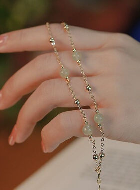 和田玉新中式双层手链女甜美清新