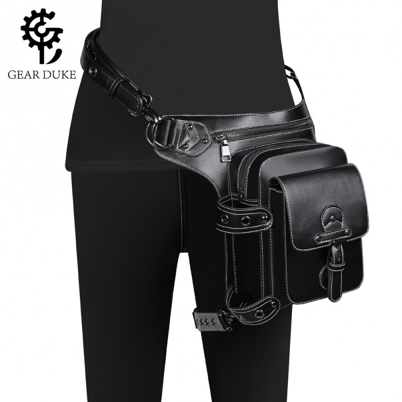 跨境新款包包女欧美朋克多背法户外骑行腰包女创意潮流机车包男