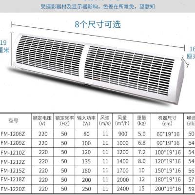 厂促风幕机商用风帘机冷风自然风超市门口隔风机门头省电空气幕品