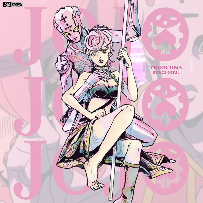 JOJO的奇妙冒险t恤黄金之风卡通动漫特莉休 乌纳辣妹情侣装短袖潮