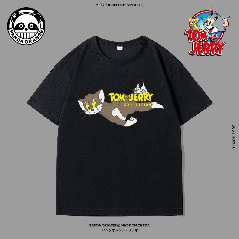 猫和老鼠短袖经典卡通男女情侣学生半袖宽松百搭tom and jerryt恤