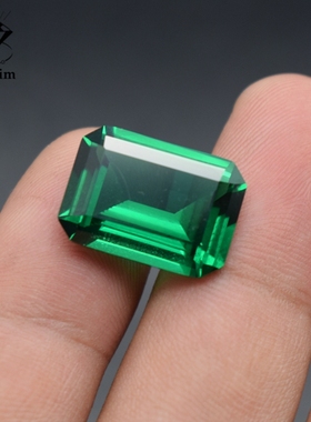 NA祖母绿色长方形宝石裸石3*4-15*20mm尖底钻diy戒指吊坠镶嵌配石