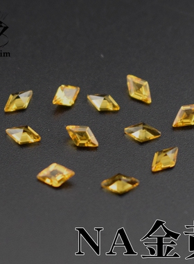 水晶石金黄色菱形diy镶嵌