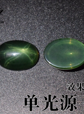 金绿色星光宝石蛋形平底宝石星光