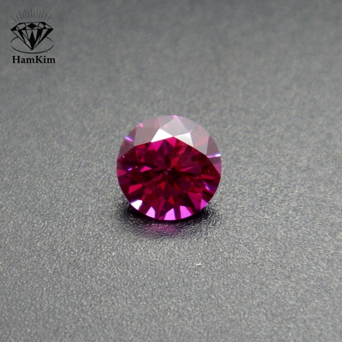 粉红碧玺色圆形圆钻宝石裸石3#粉红刚玉戒指戒面耳钉吊坠镶嵌用石