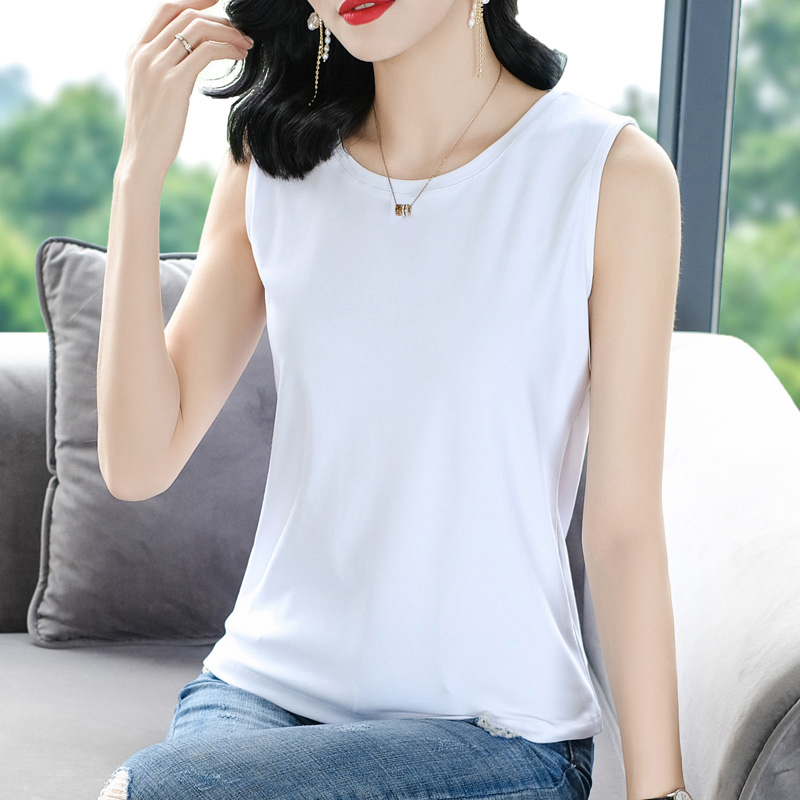 超火夏季无袖内搭白色吊带背心女
