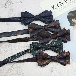 婚礼新郎伴郎男士暗红暗色系领结西装蝴蝶结西服拍摄配饰结婚