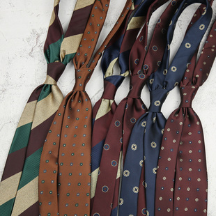 男士正装商务西装结婚条纹暗色系8CM手打领带潮款港风西服配饰系