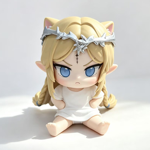 Q版坐姿猫耳卡提西娅爱弥斯小小救世主手办可爱公仔模型潮玩摆件