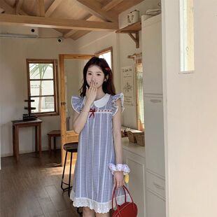 甜美风韩版洋气无袖连衣裙女今年夏季新款遮肚子藏肉显瘦直筒裙子
